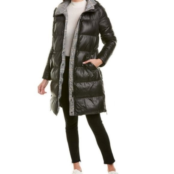 NWT French Connection Hooded Puffer Coat Olive M - Picture 3 of 5